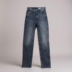 Rag & Bone High Rise Straight Leg Acid Wash Jeans